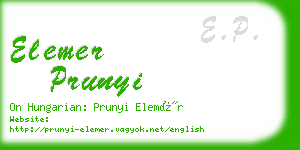 elemer prunyi business card